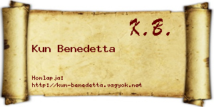 Kun Benedetta névjegykártya
